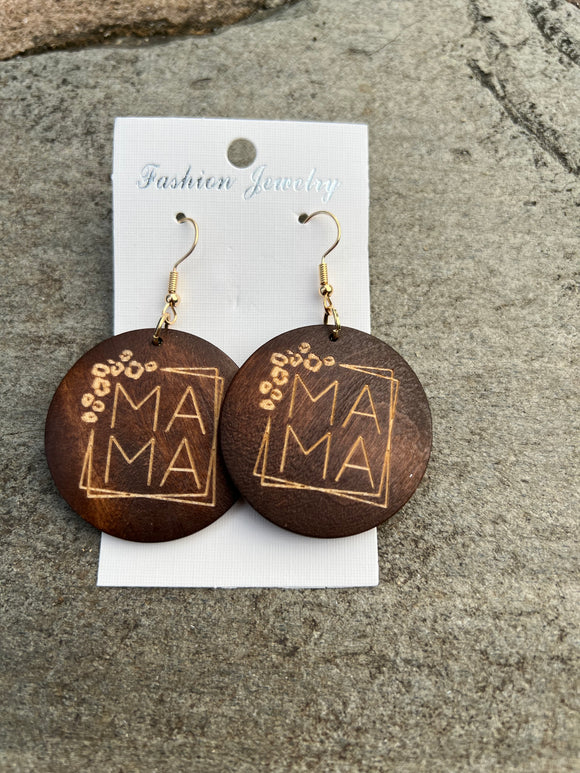 Jewelry : Mama Engraved Earrings